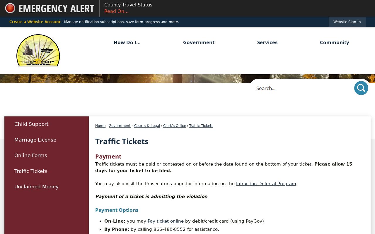 Henry County traffic court ticket instructions
