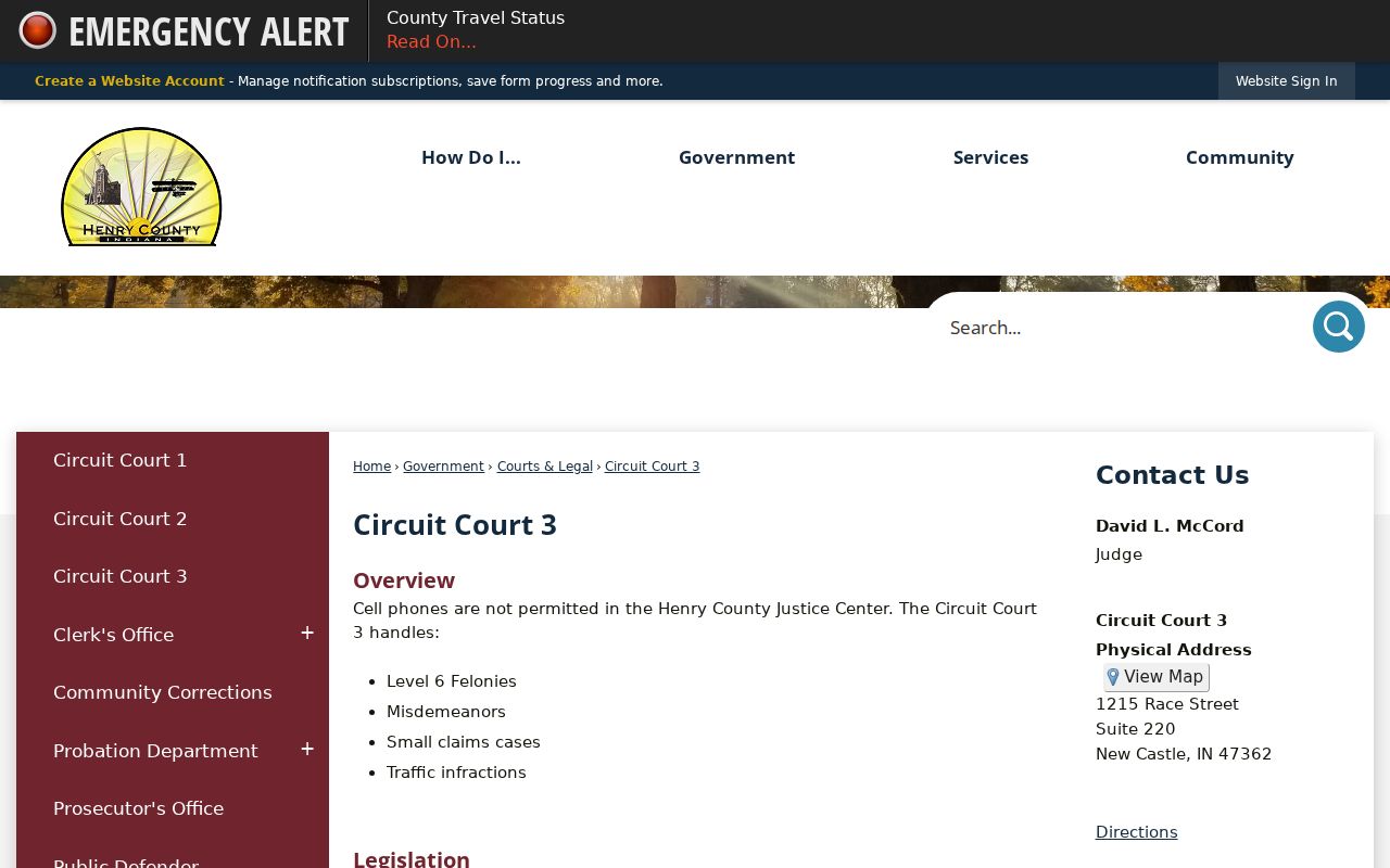 Henry County Circuit Court 3 official office page