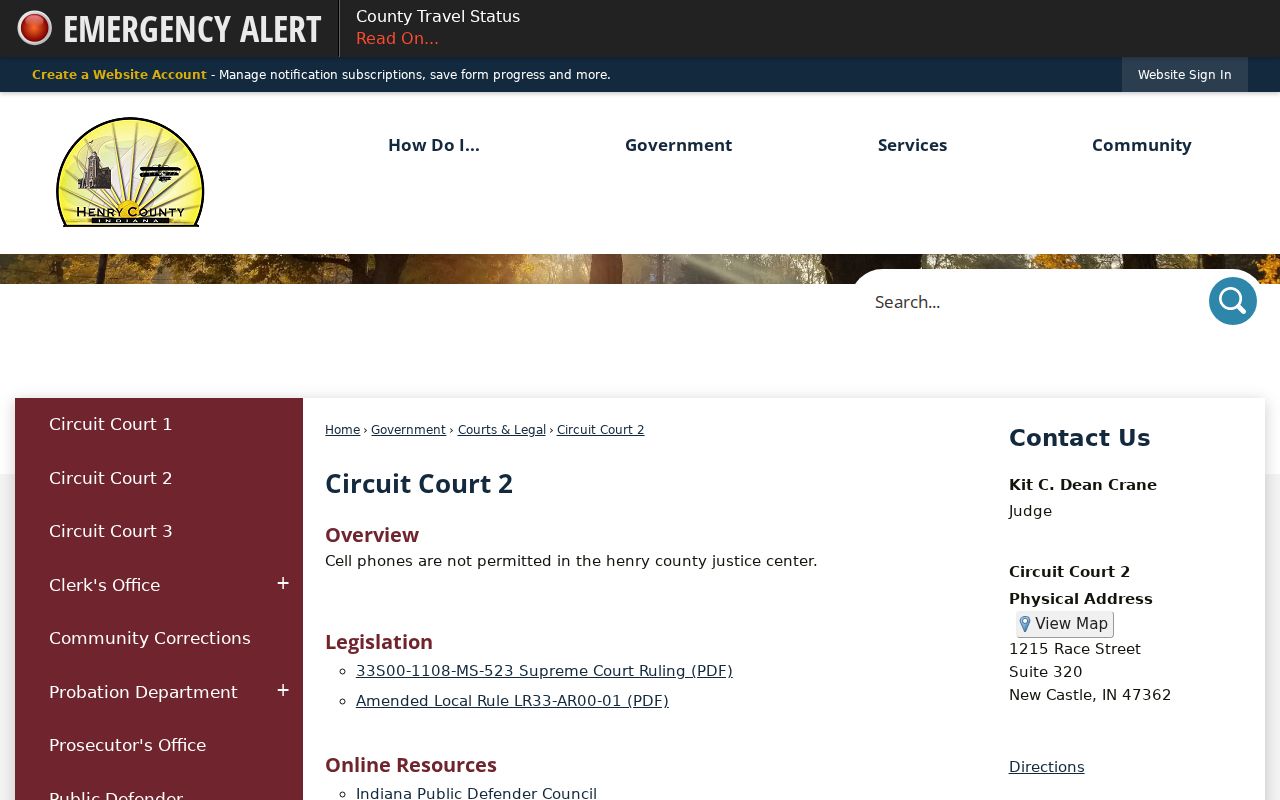 Henry County Circuit Court 2 official office page