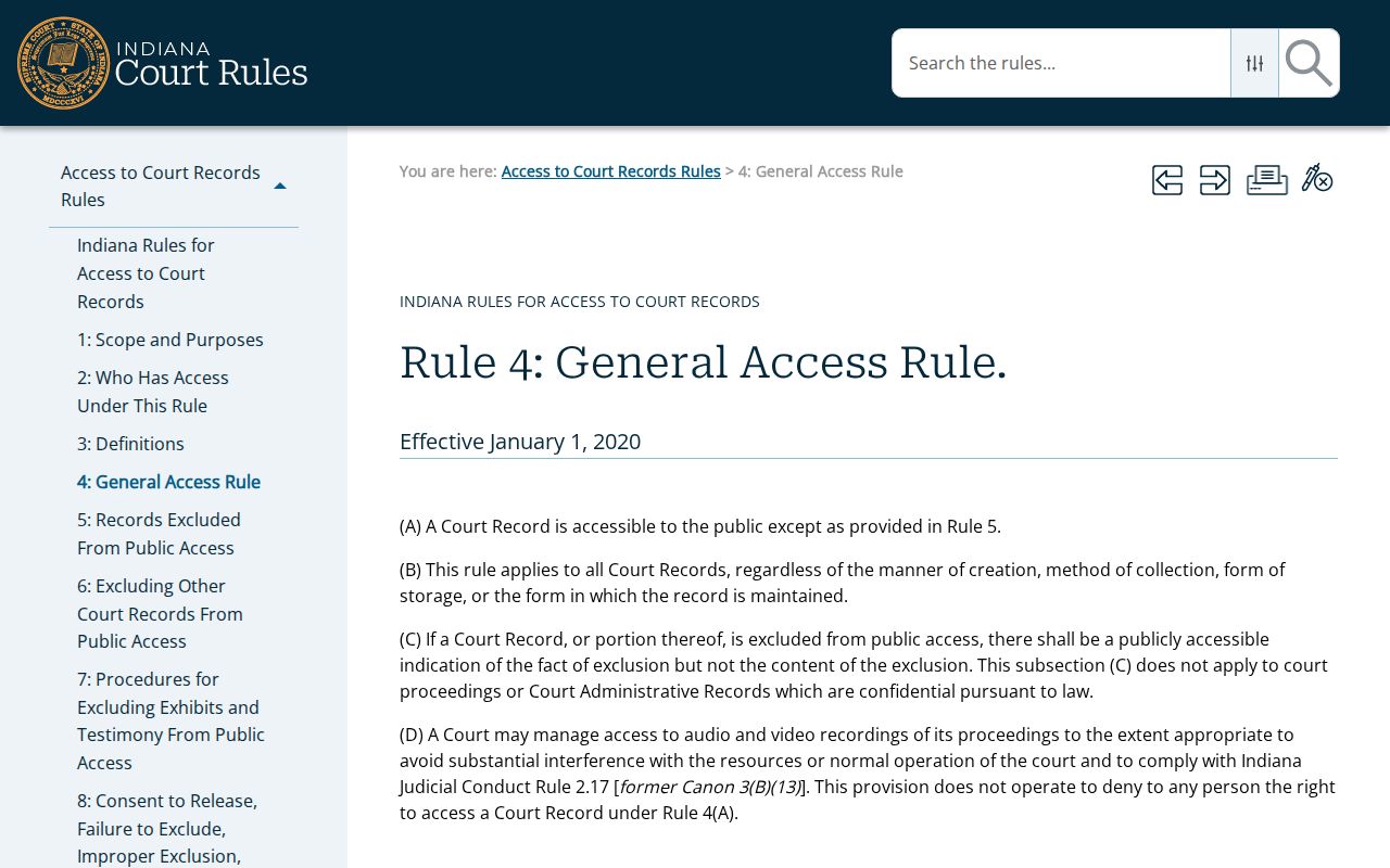 Knightstown court records public access rule