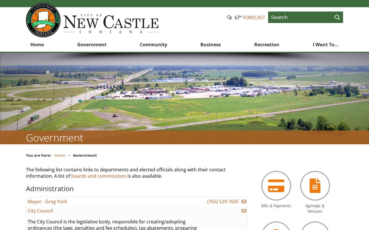 New Castle city government and court records offices